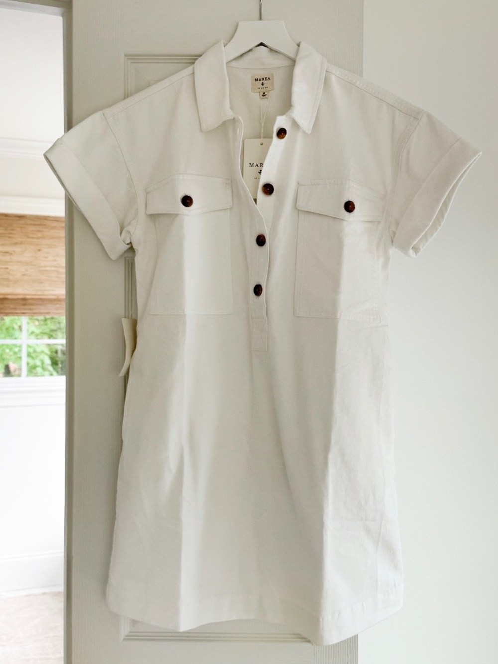 Marea by Liz Joy White Denim Utility Dress Medium NWT